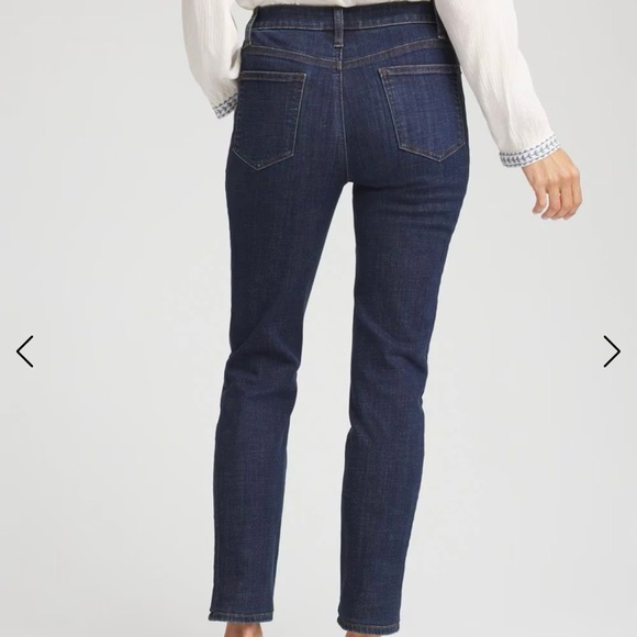 NWT Chicos Girlfriend Slim Ankle Jeans Dark Muted Blue Chicos Sz (3P) U.S. 16P - Picture 2 of 7